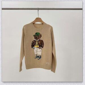 Polo Ralph Lauren Baseball Bear Crewneck Sweater - Tan